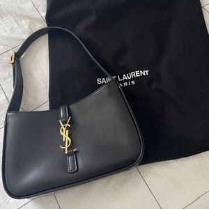 Black leather shoulder bag